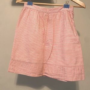Crimieux seersucker mini skirt pink and white